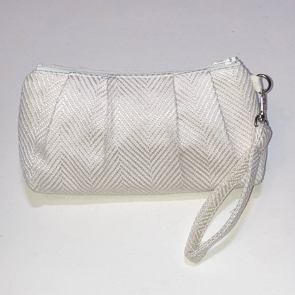 Herringbone Cotton Wristlet Clutch Evening Handbag Purse- Off White Cream Etsy